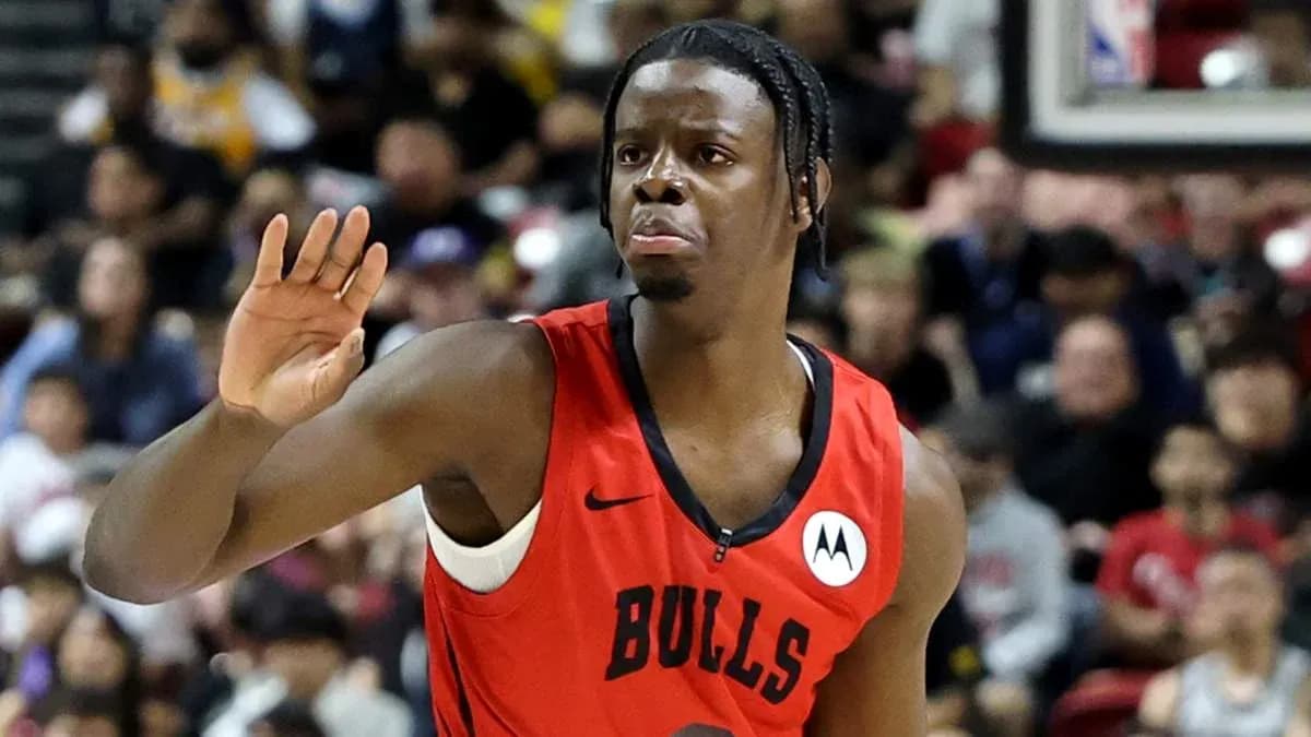 Player in Bulls jersey gesturing during game
