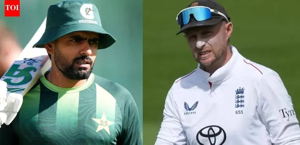 Babar Azam and Joe Root during cricket match