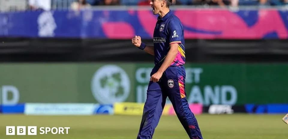 Bowler celebrating a wicket during a match