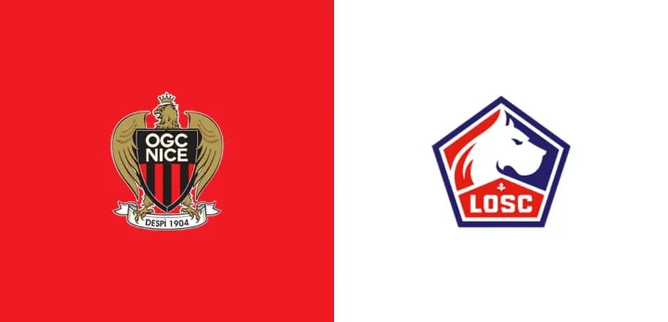 Logos of OGC Nice and LOSC Lille