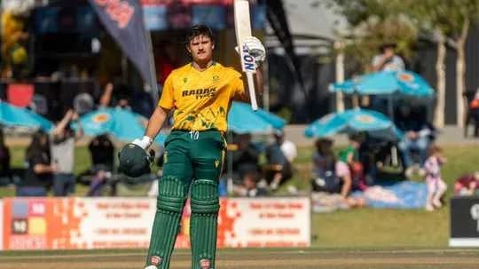 Batter celebrating after scoring runs in cricket match