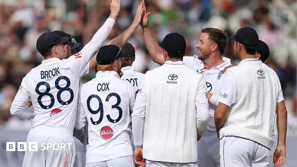 Cricket team celebrating a wicket on the field