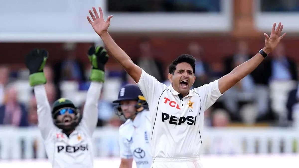 Bowler appealing for a wicket during cricket match