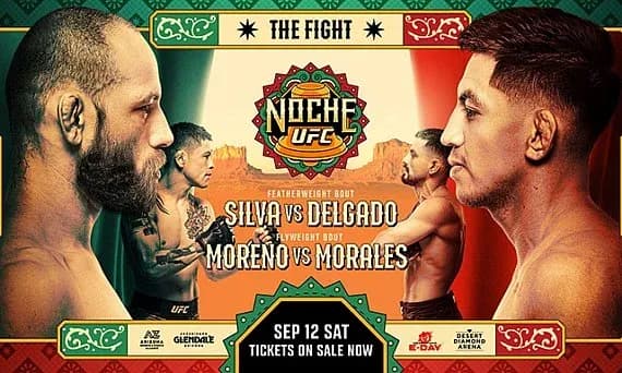 Promotional poster for UFC event featuring fighters