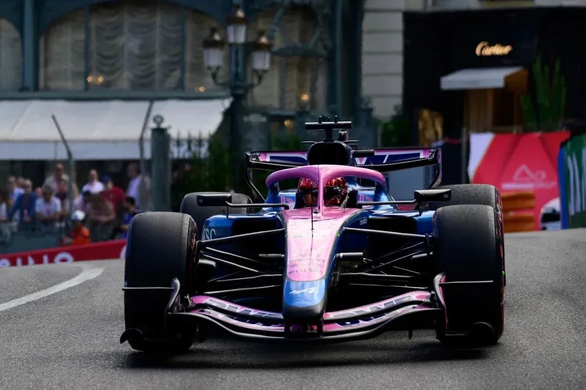 Formula 1 car racing around a corner on street circuit