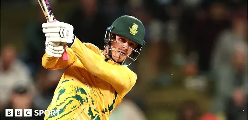 Batter hitting the ball during a cricket match