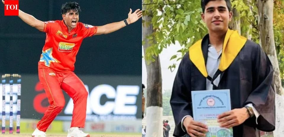 Cricketer celebrating a wicket and graduate holding diploma