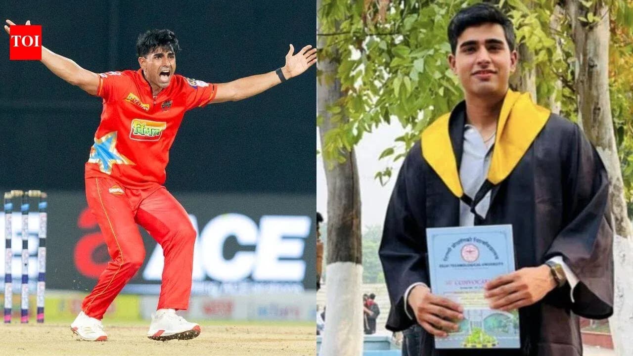 Cricketer celebrating a wicket and graduate holding diploma