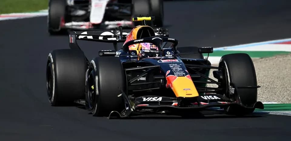 Red Bull Racing car navigating the track during race