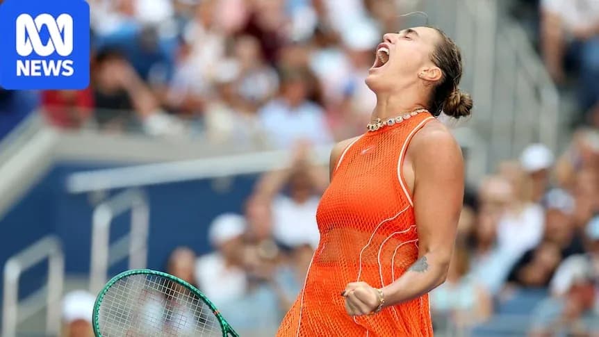 Tennis player celebrating a victory on court Tennis player celebrating a victory on court