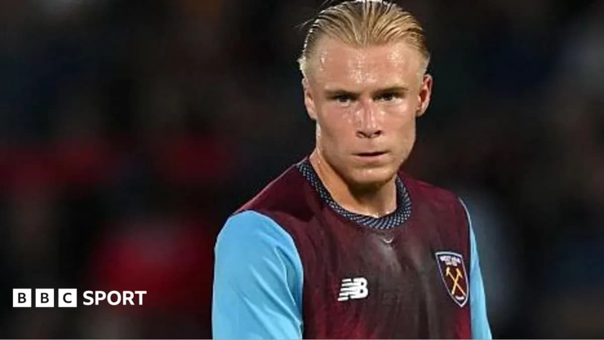 Player in West Ham kit during match preparation Player in West Ham kit during match preparation