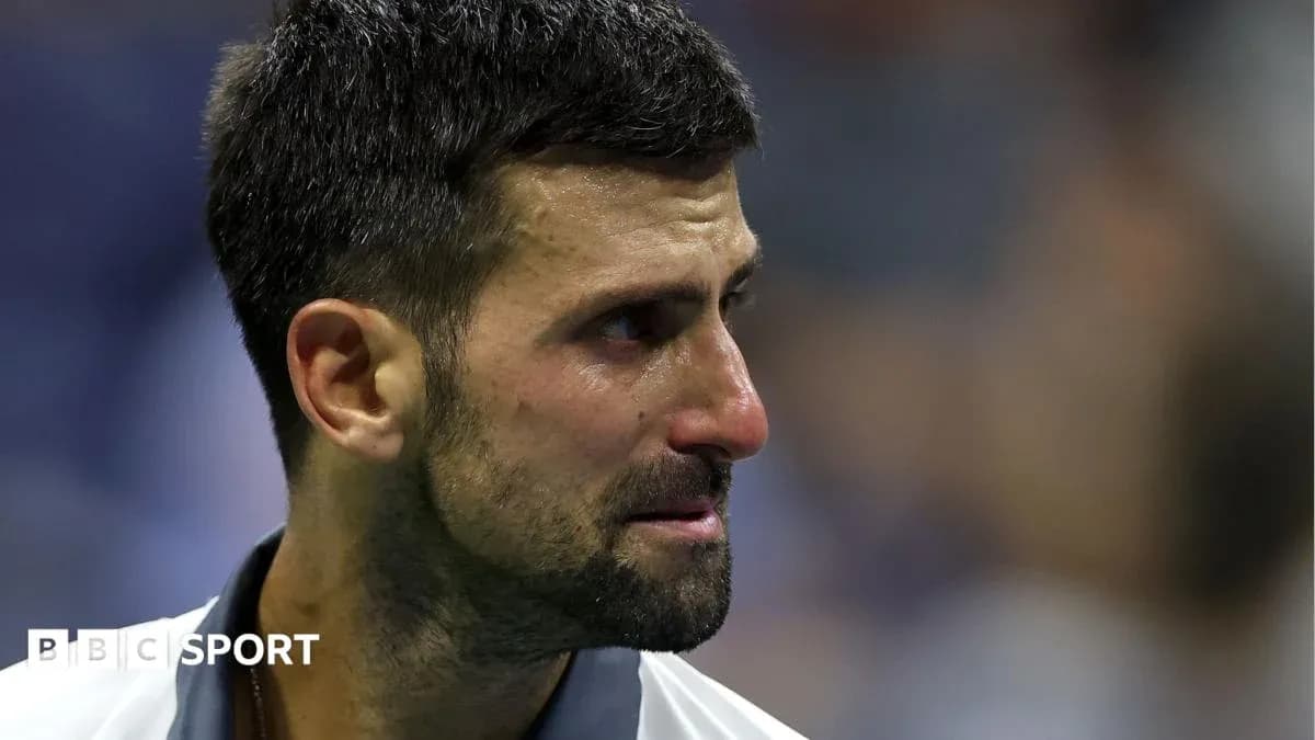 Tennis player with emotional expression after match Tennis player with emotional expression after match