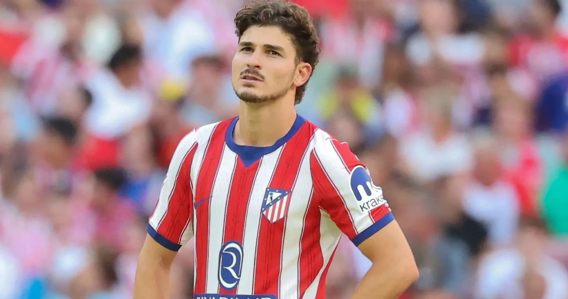 Atletico Madrid player looking up during match Atletico Madrid player looking up during match