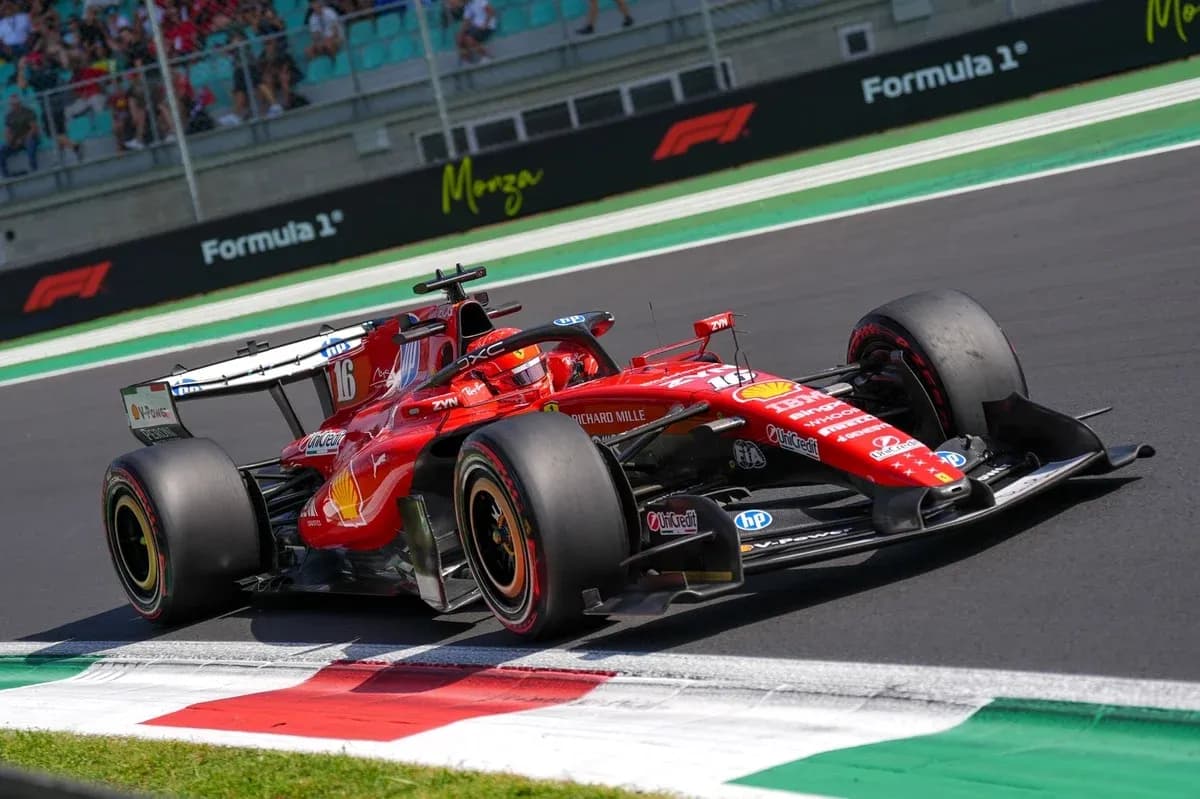 Ferrari F1 car racing on track during event Ferrari F1 car racing on track during event