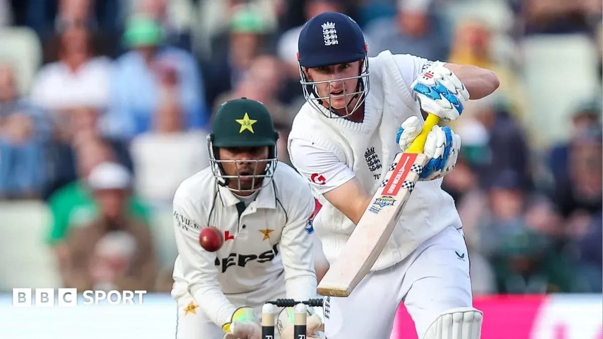 Batsman hitting ball while wicketkeeper prepares to catch Batsman hitting ball while wicketkeeper prepares to catch