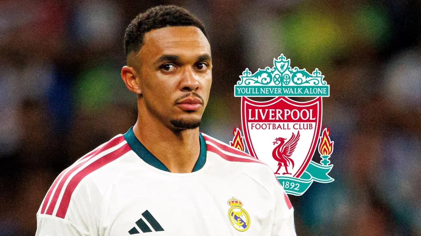 Player in football kit with Liverpool logo overlay Player in football kit with Liverpool logo overlay
