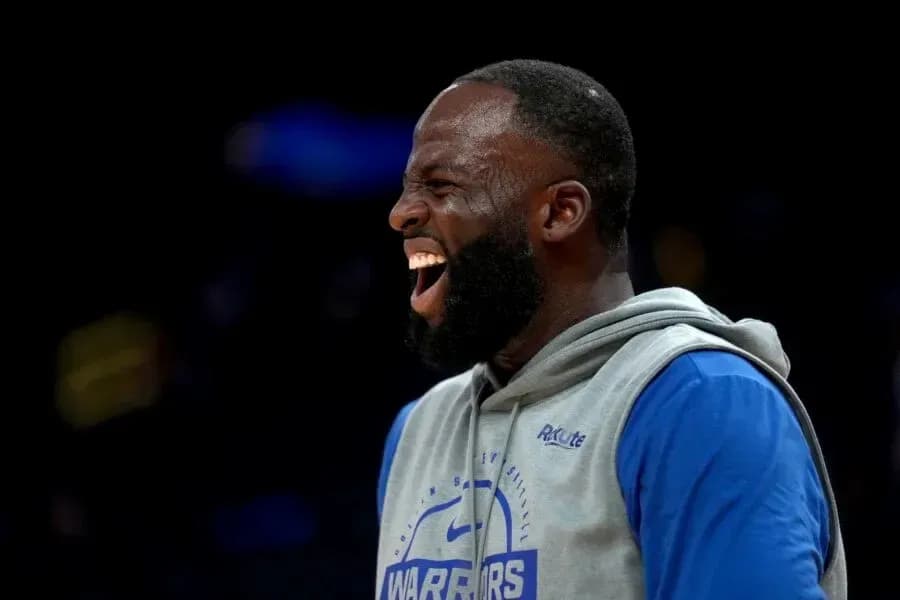 Player laughing during warm-up before game Player laughing during warm-up before game