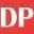 Red background with letters D and P Red background with letters D and P
