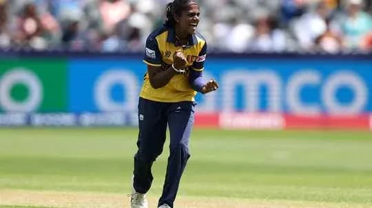 Bowler celebrating after taking a wicket in match Bowler celebrating after taking a wicket in match
