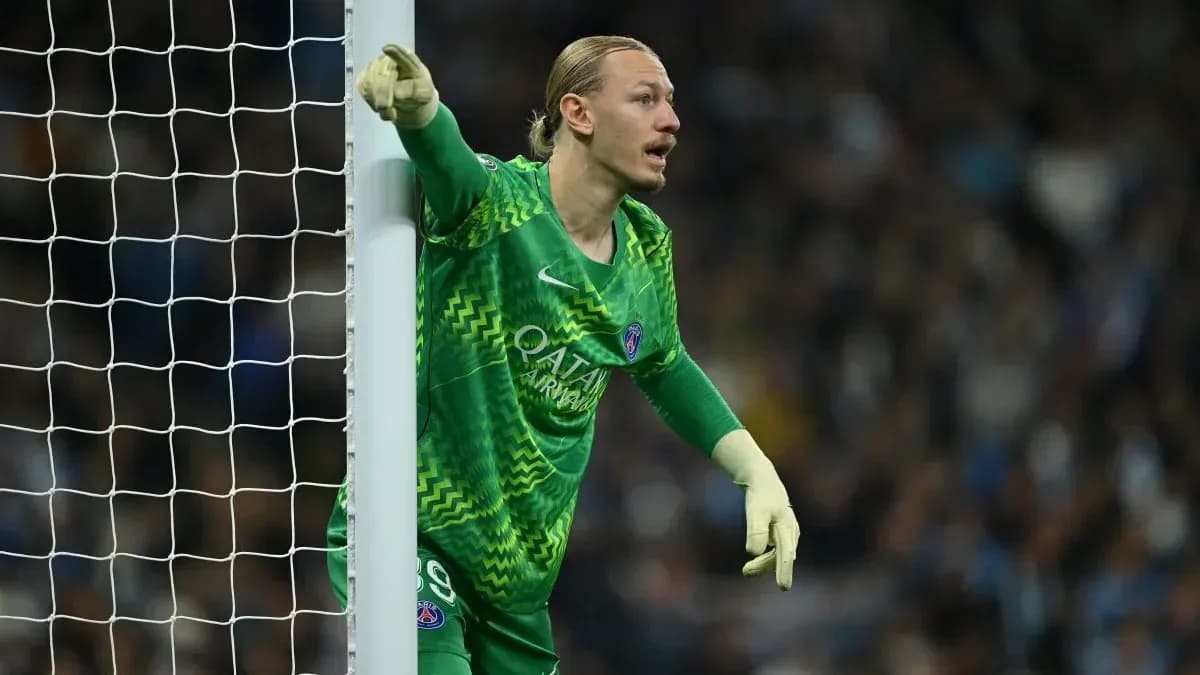 Goalkeeper gesturing during a match in goal Goalkeeper gesturing during a match in goal