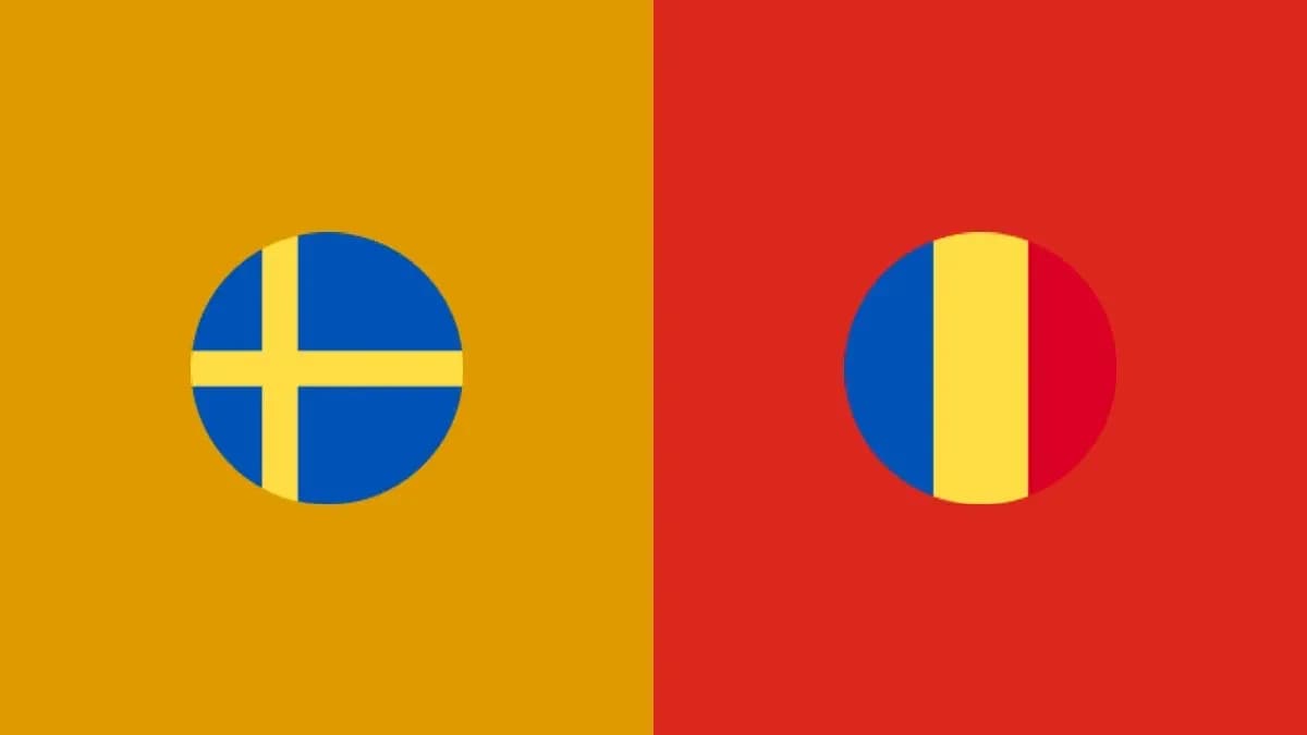 Flags of Sweden and Romania in circular designs Flags of Sweden and Romania in circular designs