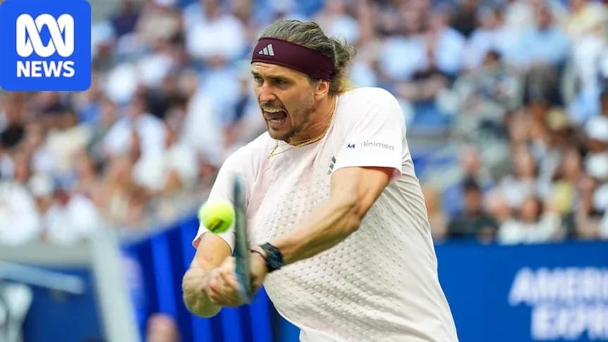 Player hitting tennis ball during match action Player hitting tennis ball during match action