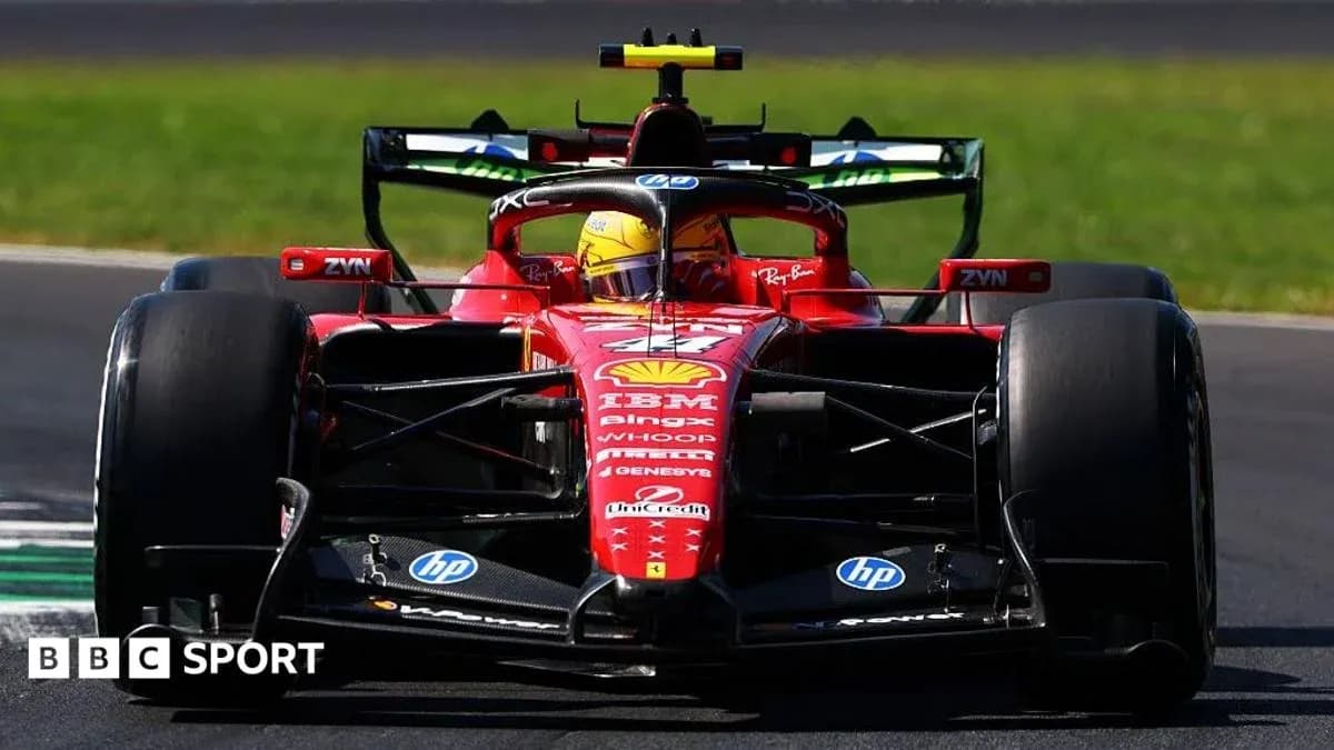 Ferrari Formula 1 car on track during race Ferrari Formula 1 car on track during race