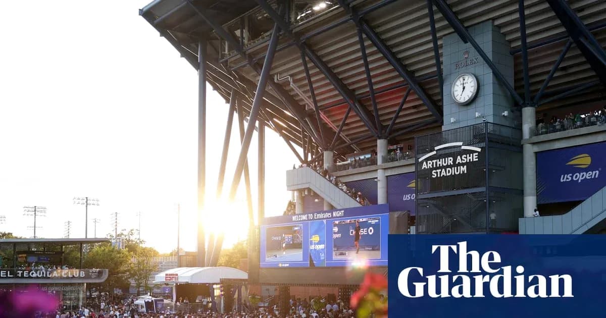 Arthur Ashe Stadium during US Open event at sunset Arthur Ashe Stadium during US Open event at sunset