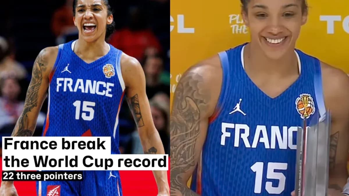 Player celebrating with trophy after World Cup record Player celebrating with trophy after World Cup record