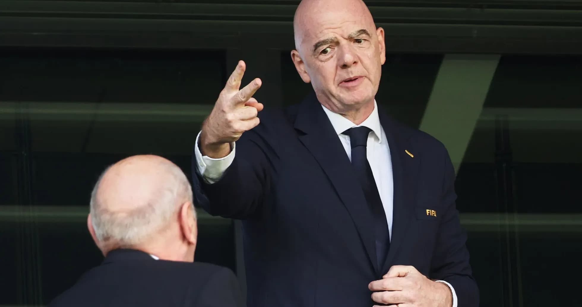 FIFA president gesturing during a discussion FIFA president gesturing during a discussion
