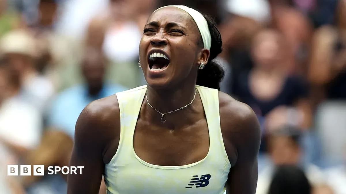 Tennis player celebrating during match at tournament Tennis player celebrating during match at tournament