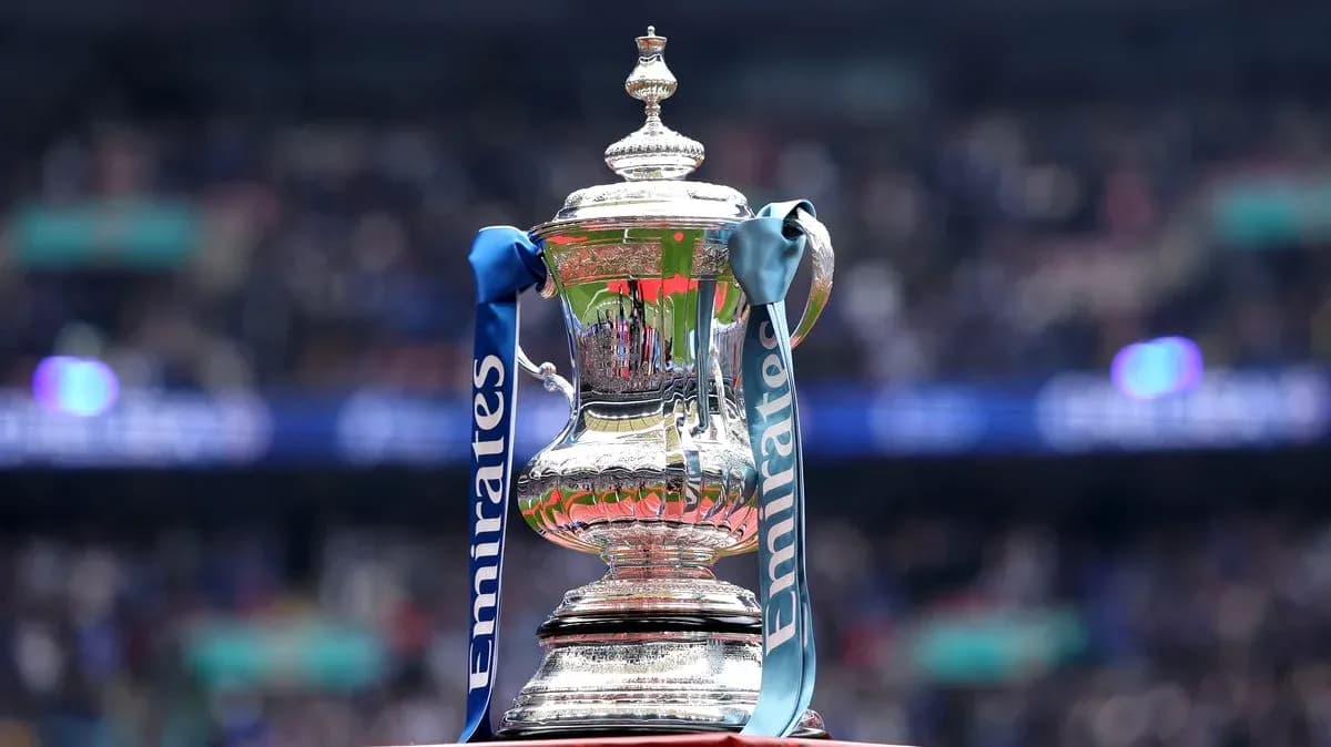 Emirates FA Cup trophy displayed at venue Emirates FA Cup trophy displayed at venue