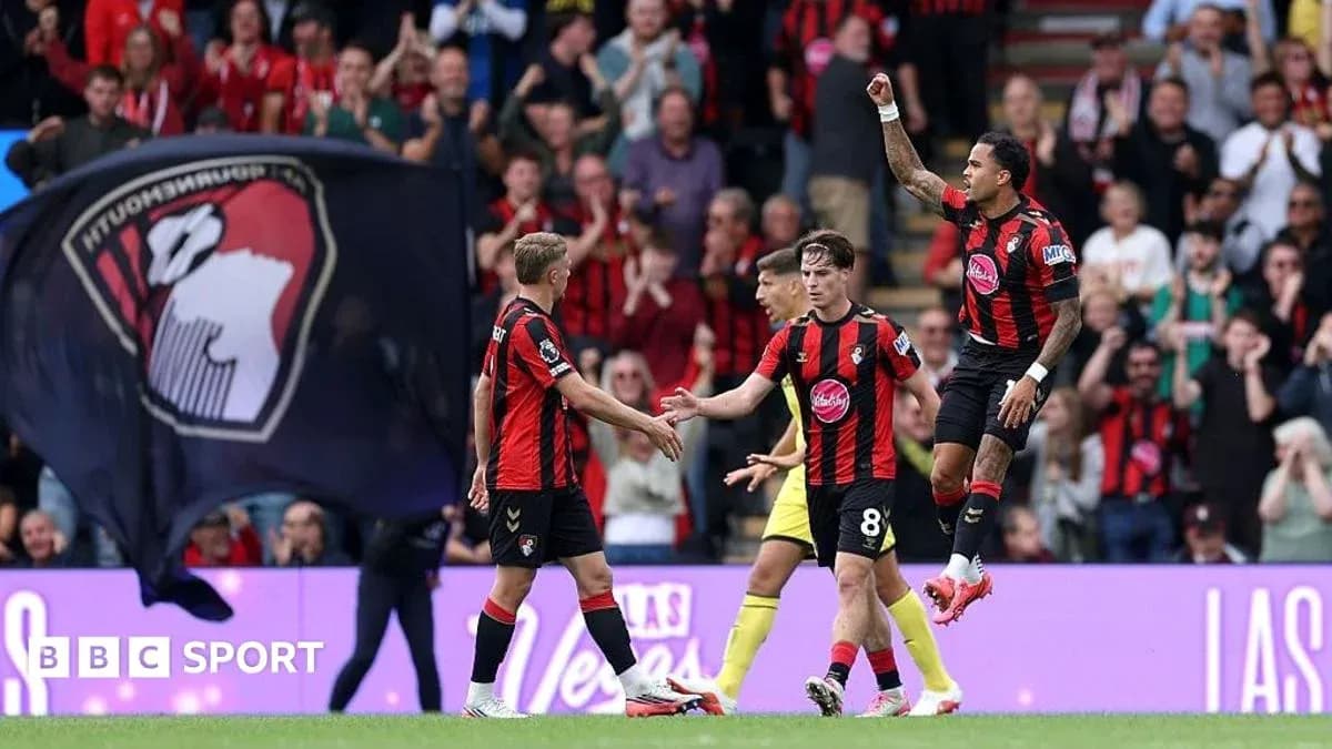 AFC Bournemouth players celebrating a goal during match AFC Bournemouth players celebrating a goal during match
