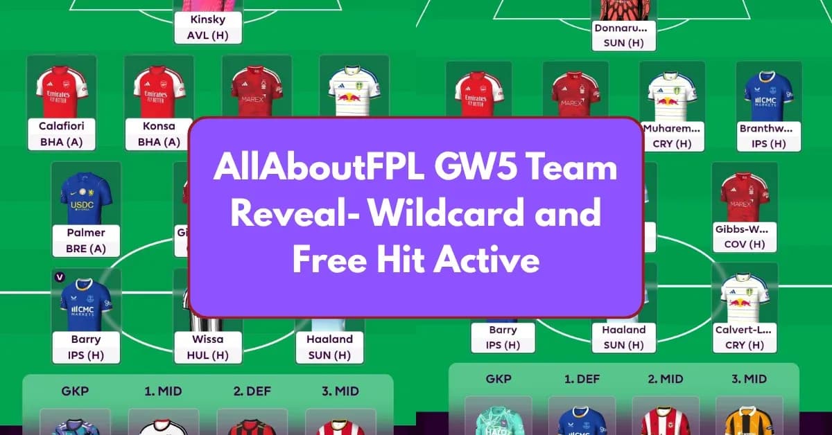 Fantasy Premier League team lineup for Gameweek 5 Fantasy Premier League team lineup for Gameweek 5