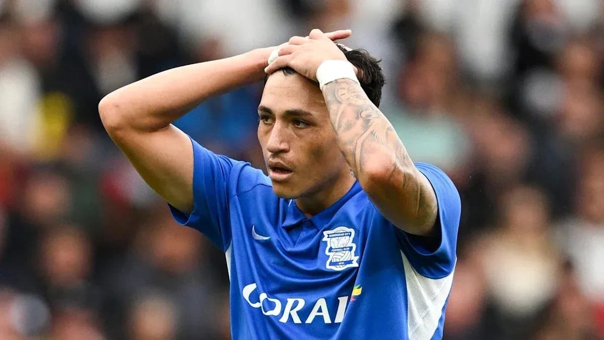 Birmingham City player reacting during match Birmingham City player reacting during match